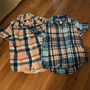 The Children's Place Plaid Shirts - Blue and Peach
